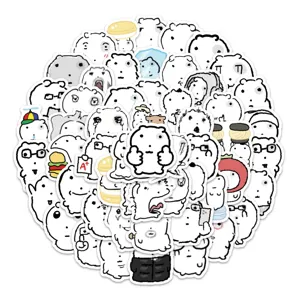 Cute cartoon doodle stickers pack, waterproof vinyl decal for laptop, water bottle, guitar.