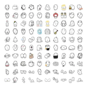Cute cartoon doodle stickers pack of 100 pcs, funny decals for laptop water bottle guitar decor.