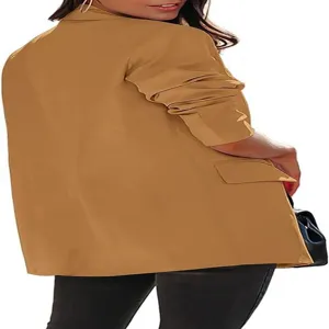 Veste blazer kaki pour femme veste de costume élégante d'automne à manches longues chic.