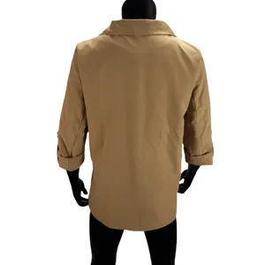 Casual khaki blazer cardigan for women, stylish long sleeve design for daily wear and office.
