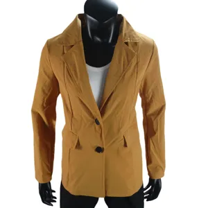 Veste blazer kaki decontractee pour femme manches longues revers croisee manteau bureau