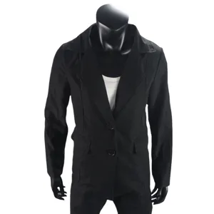 Veste de blazer noire pour femme tenue de bureau professionnelle manteau élégant détail