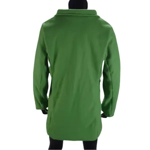 Groene wolle jas voor dames herfst winter effen kleur lange mouw casual bovenkleding
