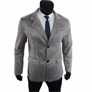 Herren Freizeit grauer Blazer Jacke stylische schmale Passform Anzug Oberbekleidung