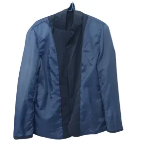 Men's casual blue blazer jacket, stylish open front outerwear for daily wear and business.