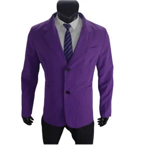 Men's purple casual suit blazer jacket with white shirt and tie, stylish and classic outerwear.