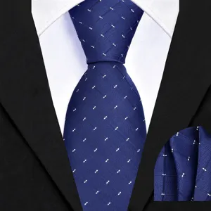 Men Business Formal Necktie And Pocket Square Set Polyester Twill Tie With Handkerchief For Wedding Party Suit Men