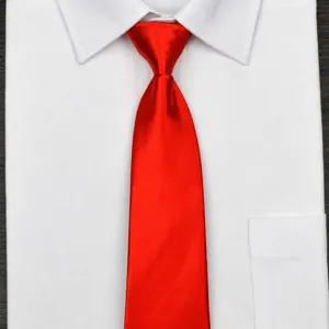 Cravatta rossa con zip per abiti da lavoro da donna cravatta tinta unita classica elegante.