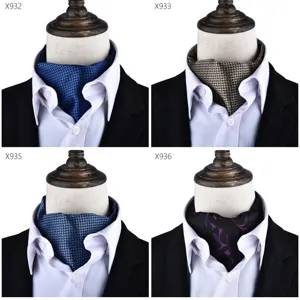 Men formal cravat set stylish business wedding necktie set fashion retro accessories.