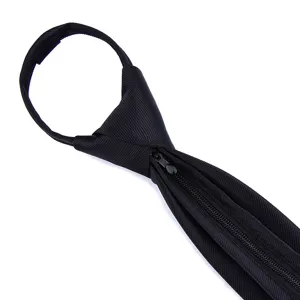 Corbata Negra De Hombre Con Cremallera Estilo Coreano Corbata Facil Accesorios Negocios