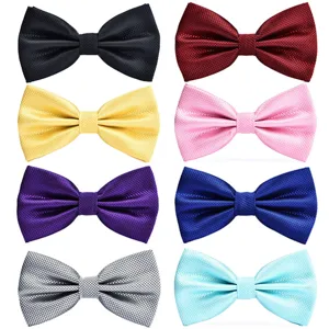 British Style Mens Bow Tie Double Layer Jacquard Plaid Bowtie Wedding Party Business Formal Neckwear