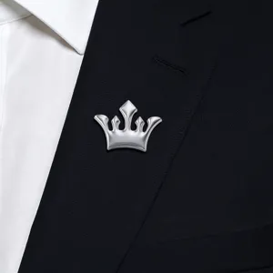 Silver crown brooch for men suit lapel pin wedding tuxedo accessory elegant metal badge pin