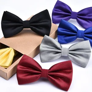 Men's British double-layer textured bow tie, classic wedding groom formal bowtie multipack.