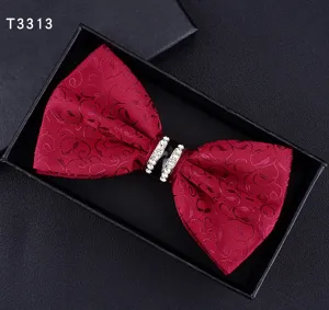 Farfalla da uomo rossa con strass, dettaglio elegante cravatta matrimonio sposo affari chic.