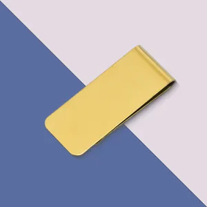 Edelstahl Gold Geldklammer minimalistischer Metall Portemonnaie Scheinehalter fuer Herren.