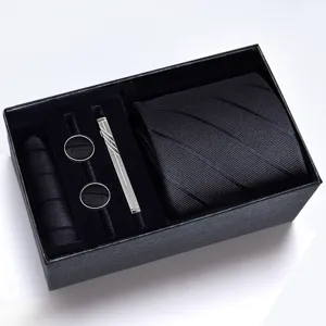 Set de corbata para hombre regalo negocios pañuelo gemelos pasador de corbata