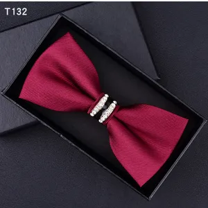 Farfalla uomo formale rosso vino con strass e cristallo matrimonio accessori vestito