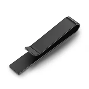 Schwarze Geldklammer aus Edelstahl minimalistischer Krawattenklammer Metall Portemonnaie.