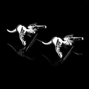 Silver kangaroo cufflinks for men, classic shirt cuff links for business and formal wear.