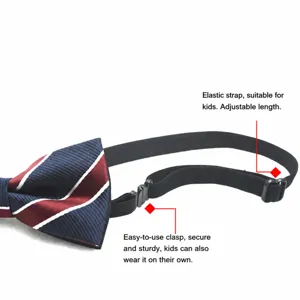 Kinder britischer Stil gestreifte Fliege Jungen Auftritt verstellbares Gummiband 10x5cm