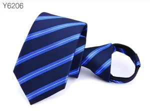Corbata de hombre con cremallera a rayas azules 6cm estilo coreano corbata floja boda negocios