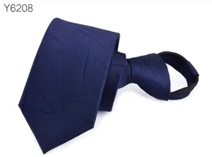 Corbata con cremallera azul marino para hombre con patrón abstracto, corbata estrecha.