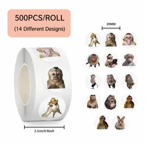 Lustige Affen Meme Rolle Aufkleber Dekorative Tagebuch Aufkleber Süße Tier Aufkleber Für Wasserflasche Scrapbooking Tagebuch