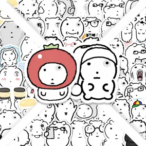 100pcs cute cartoon doodle stickers waterproof funny meme decals for water bottle laptop