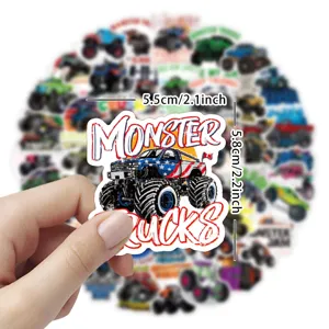 Monster truck waterproof vinyl stickers cool graffiti decals for water bottle laptop luggage