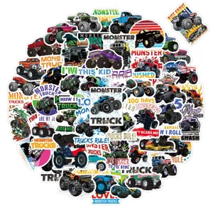 50 Pcs Monster Truck Stickers Waterproof Vinyl Decals for Water Bottles Laptop Luggage