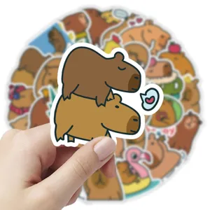 60 Pcs Cute Cartoon Capybara Stickers Waterproof Decals for Water Bottle Laptop Luggage
