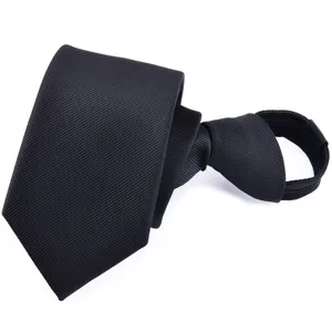 Corbata con Cremallera para Hombres Estilo Coreano Corbata Estrecha Tejido de Poliéster de Alta Densidad Negocios Boda Corbata Fácil