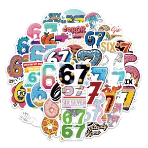 Cartoon 67 graffiti stickers waterproof laptop luggage skateboard decor set 54pcs detail