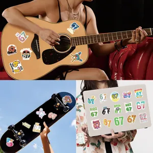 54pcs internet slang number 67 cartoon graffiti stickers waterproof vinyl decal for laptop luggage