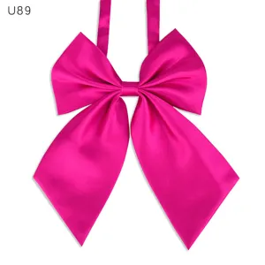 Pajarita rosa brillante profesional para azafatas, camareras y estudiantes.