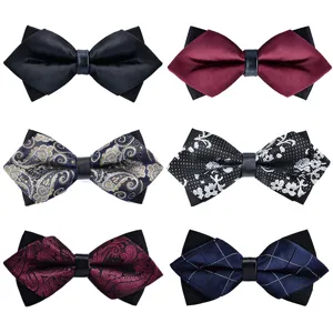 Men Formal Bow Tie British Style Pointed Bowtie Wedding Business Groom Suit Elegant Neckwear Accessory Gift