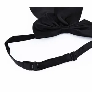 Pajarita negra profesional para uniforme de azafata de hotel ropa formal con correa ajustable vista