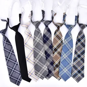 Ensemble de cravates d'uniforme scolaire écossais JK pre-nouées japonaises multicolores