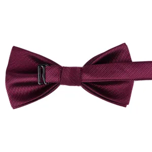 Classico papillon formale da uomo bordeaux con cinturino regolabile per affari e matrimoni.