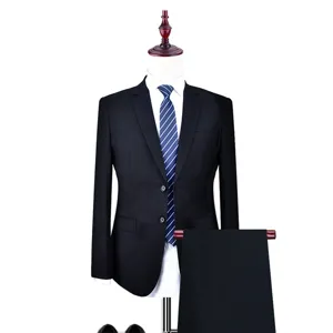 Stijlvol heren zaken slim fit pak set met blazer overhemd stropdas broek voor feest.