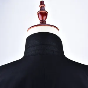 Giacca da abito da uomo affari colletto nero dettaglio slim fit capo formale principale