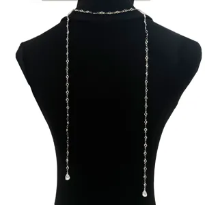 Silber Strass Rücken Kette Lange Körperkette Sexy rückenfreies Kleid Schmuck Variante