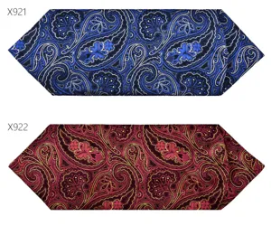 Men vintage paisley ascot tie British style cravat polyester silk neckerchief suit accessory