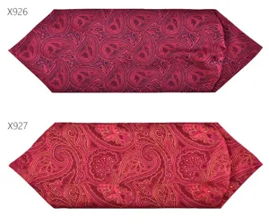 Men retro paisley ascot cravat silk polyester necktie British style formal suit accessory
