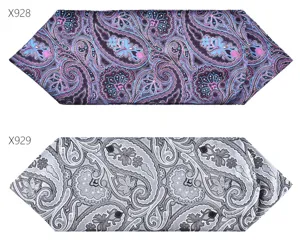 Men vintage paisley cravat stylish polyester suit necktie accessory X928 X929 detail