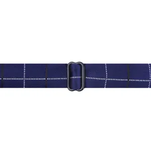 Men's Navy Blue Plaid Adjustable Suspenders Strap Bow Tie Accessory Main Image