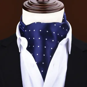 Men's Retro Paisley Polka Dot Neckerchief British Business Suit Ascot Tie Polyester Silk Scarf Neckwear