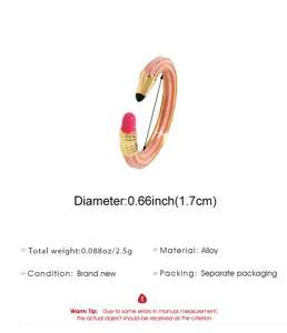 Kreativer bleistiftform offener ring legierung rosa gold süßer mode schmuck geschenk