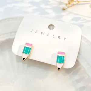 Niedliche kreative Bleistift Ohrstecker, Back-to-School Mode Emailleschmuck Accessoires.