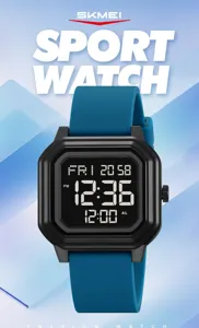 SKMEI Herren Mode digitale Sportuhr quadratisches Silikonarmband wasserdichte Armbanduhr